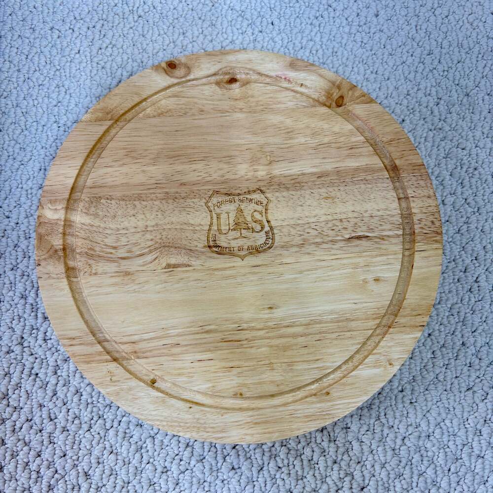 Legacy Picnic Time Cheese Board & Server Set 5 Piece Round Wood Tray 10.25" Wood